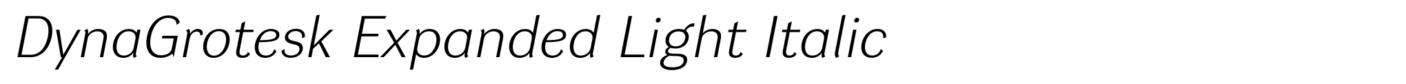 DynaGrotesk Expanded Light Italic image